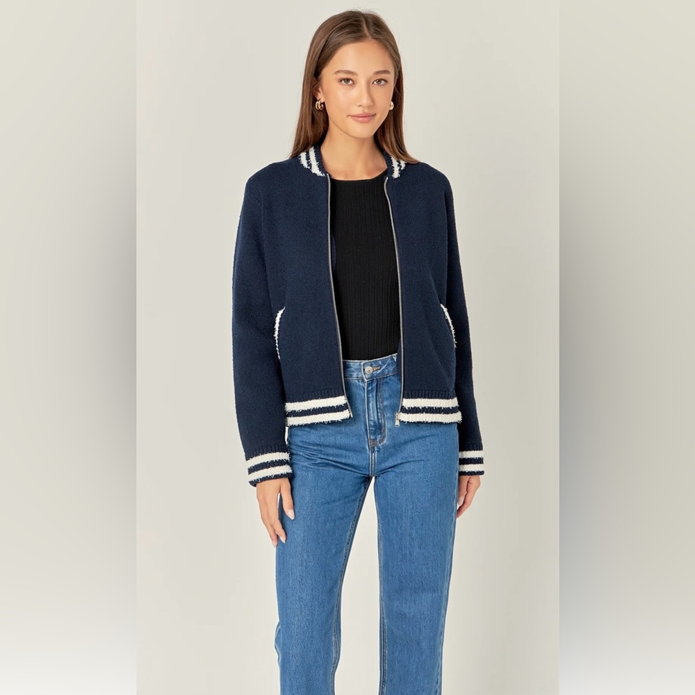 KNIT BOMBER JACKET